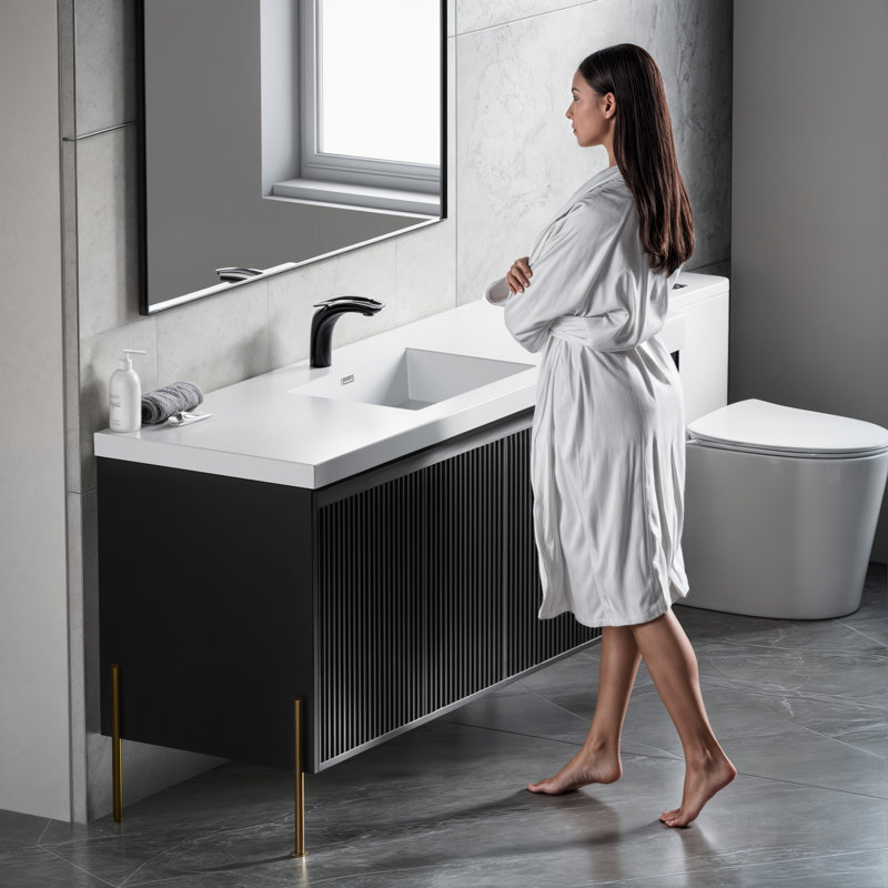 Dowell 60.9" Rectangular Drop-In Single Bathroom Sink with Overflow