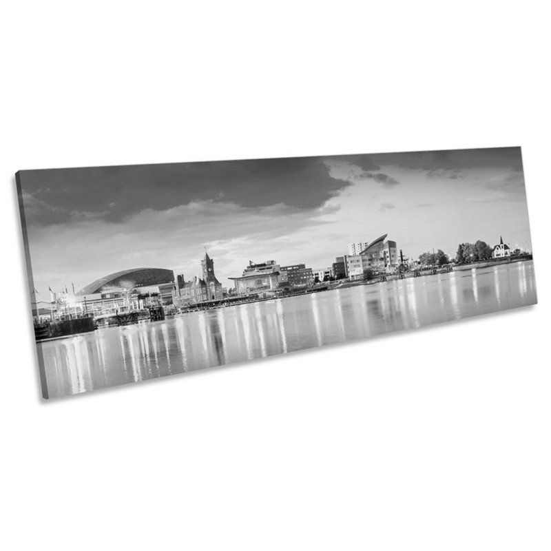 Cardiff Bay Wales - Wrapped Canvas Panoramic Print, 30.48cm H x 91.44cm W x 2cm D