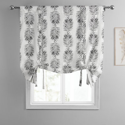 Sago Printed Cotton Room Darkening Tie-Up Window Shade