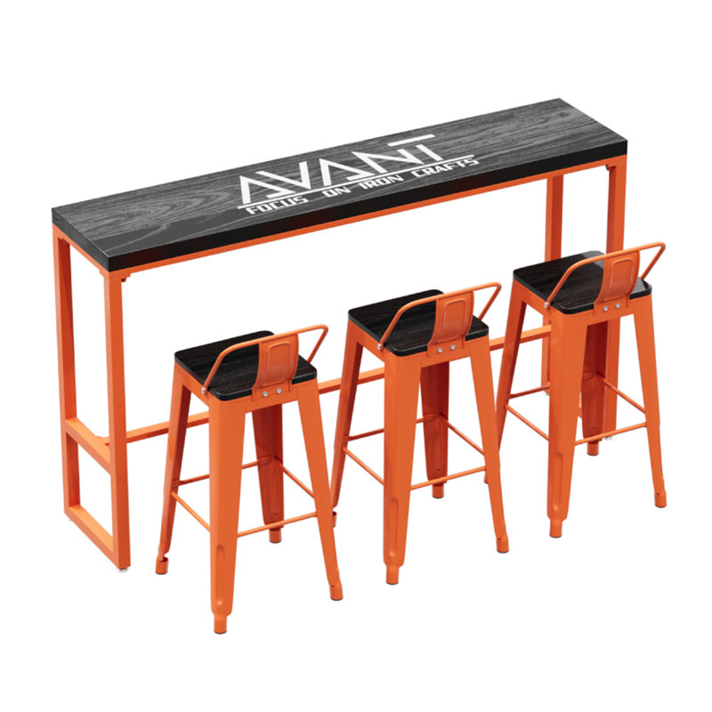Ensemble de table haute et de chaises style industriel L 15,8 po, H 29,6 po x L 70,9 po x l 15,8 po
