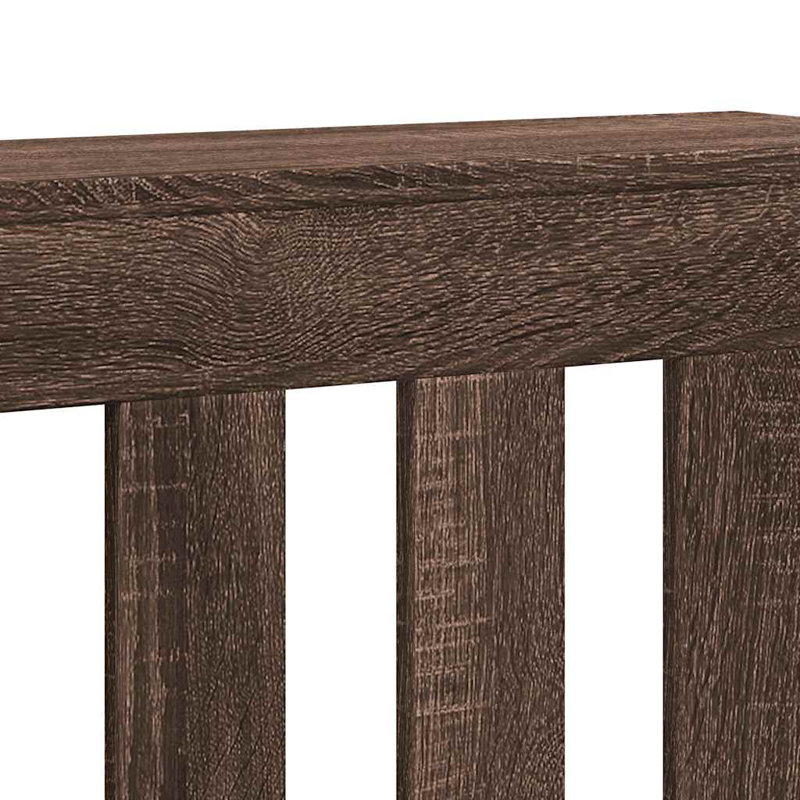 Extra Large Radiator Cover, Brown Oak, 205 x 21.5 x 83.5 cm, Vertical Slats