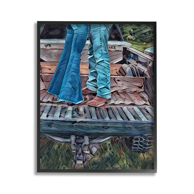 «Country Couple in Pickup», art de la giclée encadrée par Jesse Keith, Giclée encadrée noir minuit, H 14 po x l 11 po