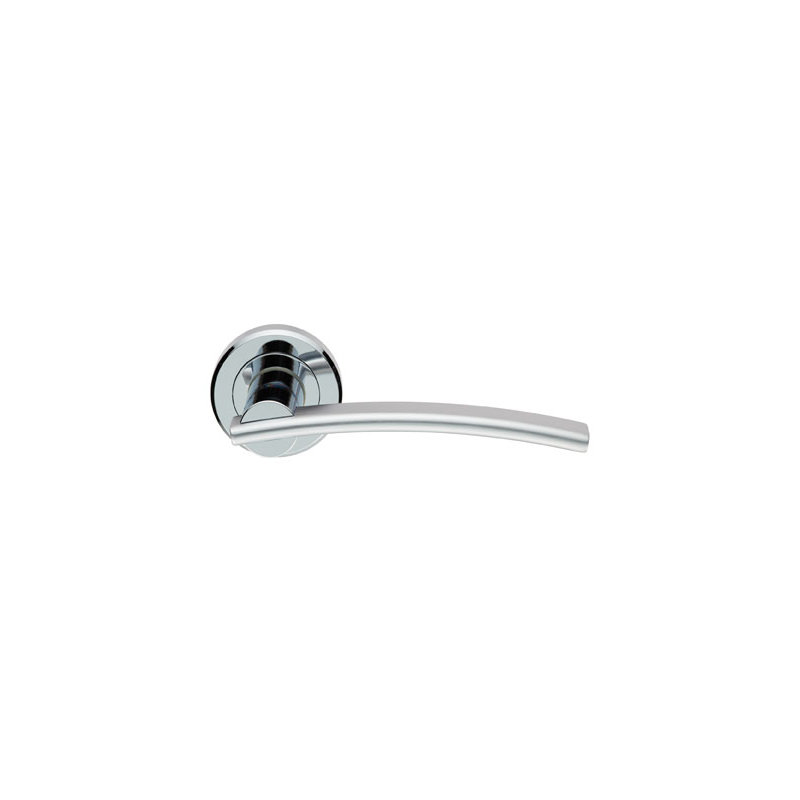 Serozzetta Cumulus Latch Door Handle, Polished Chrome/Satin Chrome