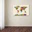 « map of the world aquarelle ii », reproduction d’impression sur toile tendue-15822373