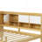 Wooden L-Shape Daybed With Seven Storage Cabinets And Two Storage Drawers, Multi-Functional Bed With Study Desk And Built-In Bookshelf, Natural+White-1490208612-1490208615