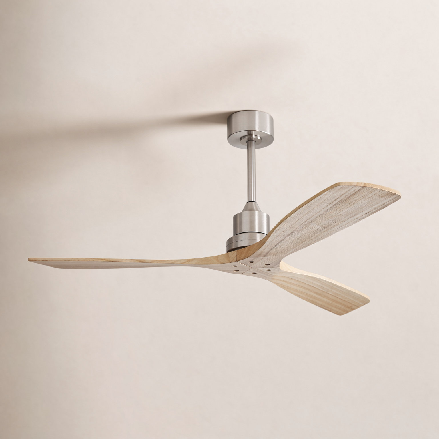 Nicola 52" 3-Blade Standard Ceiling Fan, Burlywood/Nickel