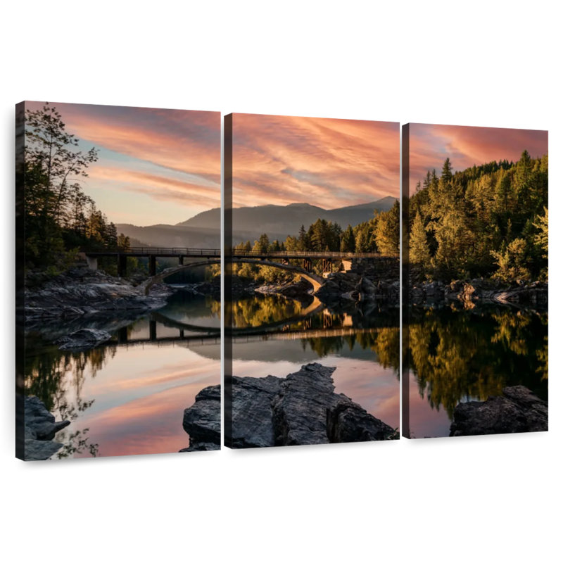Alvord Belton Bridge At Sunrise, 28" H x 45" W
