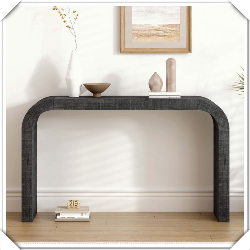 Console minimaliste avec des lignes élégantes et un bord en forme d'arc, Black