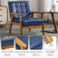 Chaise d'appoint, fauteuil de style Mid-Century moderne avec structure en bois massif, fauteuil de salon, chambre à coucher - kaki-301359668