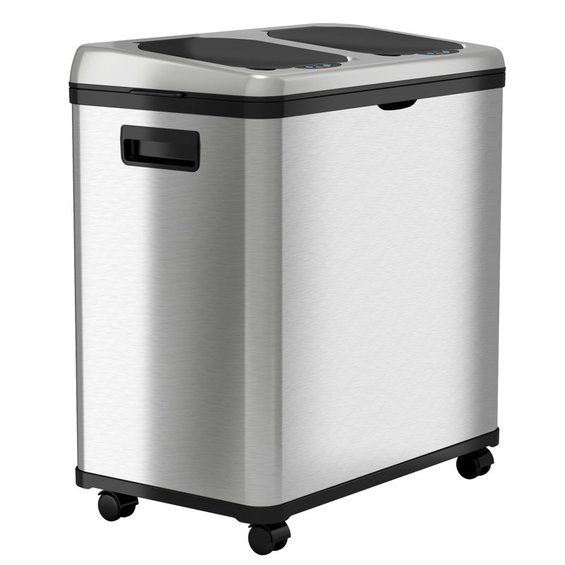 Erik Stainless Steel 16 Gallon Motion Sensor Multi-Compartments Trash & Recycling Bin