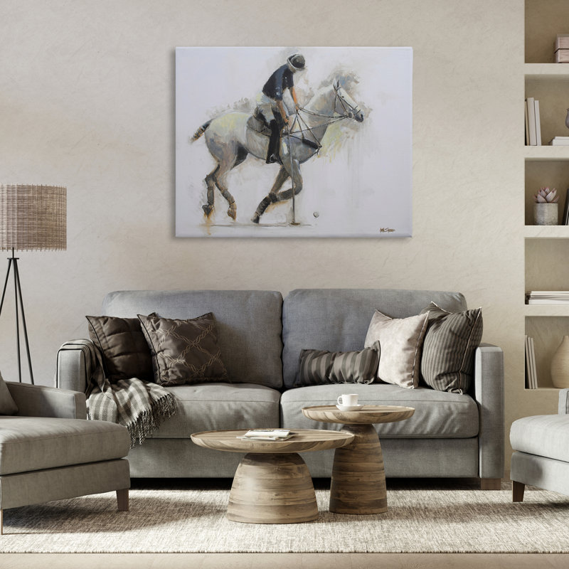 Polo Rider in Motion Canvas, design par Jadei, H 30 po x l 40 po