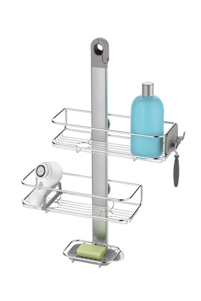 simplehuman Adjustable Shower Caddy, Stainless Steel and Anodized