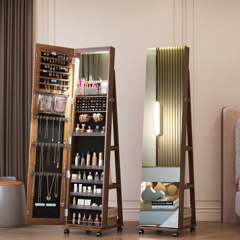 Armoire pour bijoux à DEL Kalijah, Brun