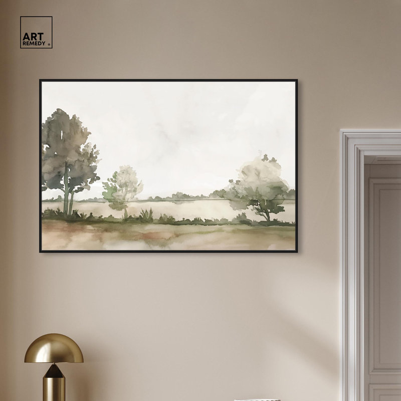 «Lawnside Escape», toile rustique par Art Remedy, Cadre noir, H 37 po x l 55 po