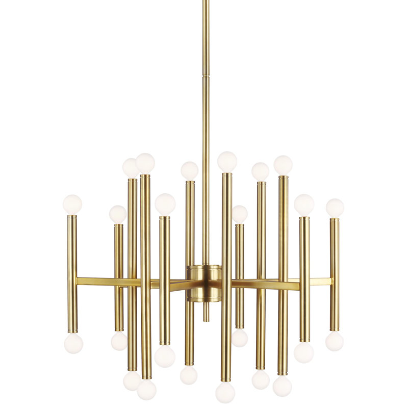 Beckham 24 - Light Chandelier, 30.25" H x 23" W x 23" D, Burnished Brass