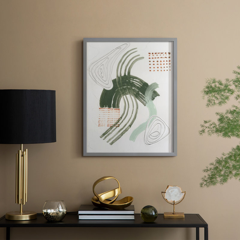 Jade Rhythm I, reproduction encadrée - bois massif, H 15 po x l 12 po, Gris