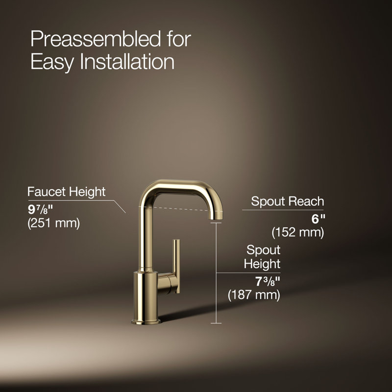Purist® Bar Faucet with Accessories, French Gold