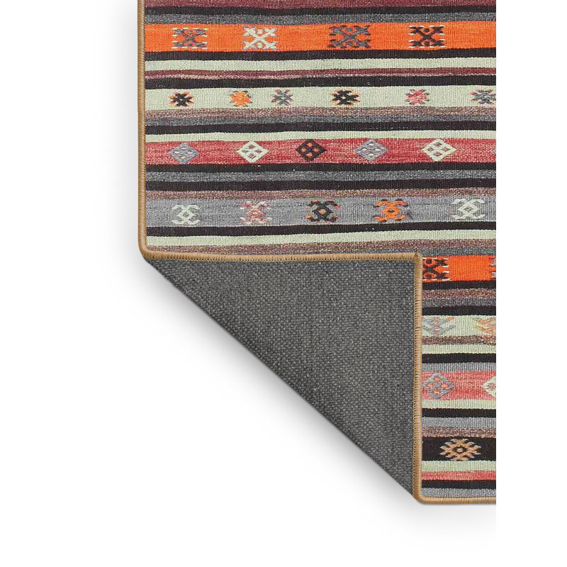 Tapis rouge / brun Neomi Southwestern, Rectangle 8 pi x 10 pi