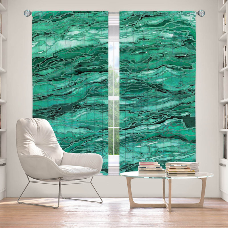 Room Darkening Curtain Pair, Mint/Green, 40" W x 61" L