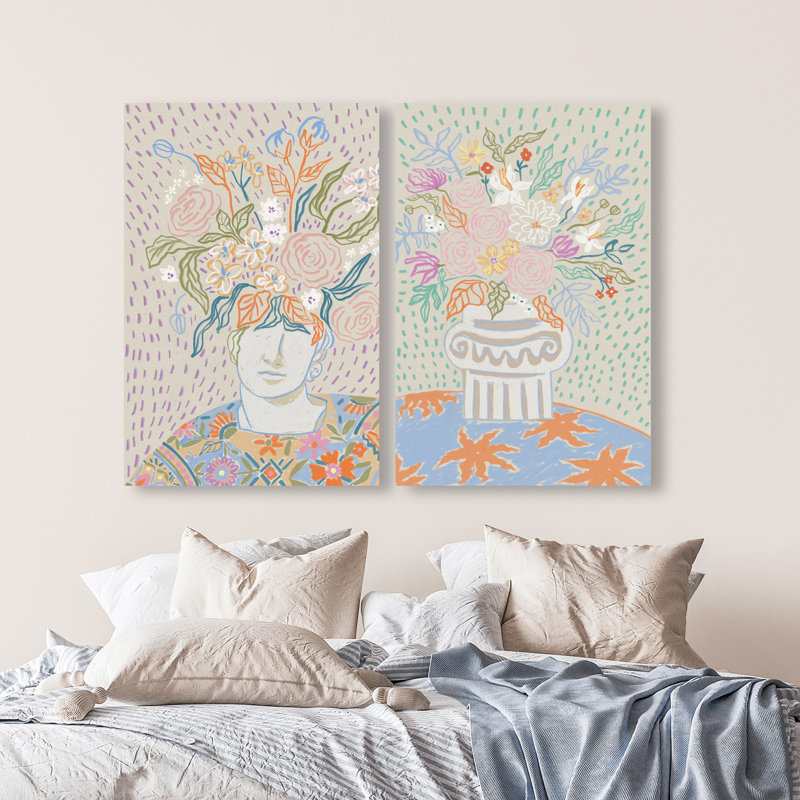 Summer Flourish Set Set by Oliver Gal, 48"H x 32"W, Gallery Wrapped