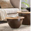Table de bout en bois et fer