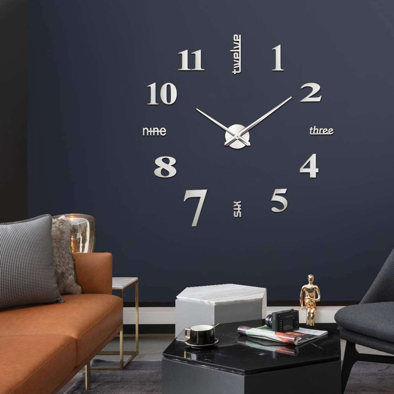 Très grande horloge murale Chockla, Argent