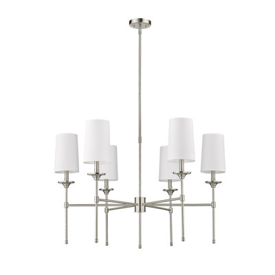 Lustre traditionnel / classique à 6 lumières de style bougie Hayse
