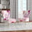 Flowers / Wave inspiration / Marble Pattern - Mid-Century Upholstered Side Chair-73626366