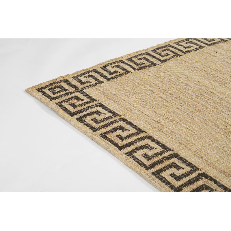 Erin Gates by Momeni Orchard Greek Key Jute and Wool Hand Woven Brown Area Rug, Rectangle 2' x 3'