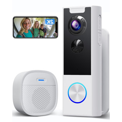 Wireless Video Doorbell Camera 2K Live View Battery Powered with Human Detection and 2-Way Audio -  Arlmont & Co., E674DC19E56D481481A9B6F8441E4531