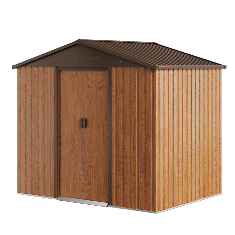 8 ft. W x 6 ft. D Metal Lean-To Storage Tool Shed