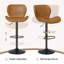 Ensemble de 2 tabourets de bar, tabourets de bar à hauteur de comptoir en cuir polyuréthane avec dossier, chaises de bar pivotantes réglables en hauteur, tabouret d'îlot de cuisine sans accoudoirs moderne-87589283
