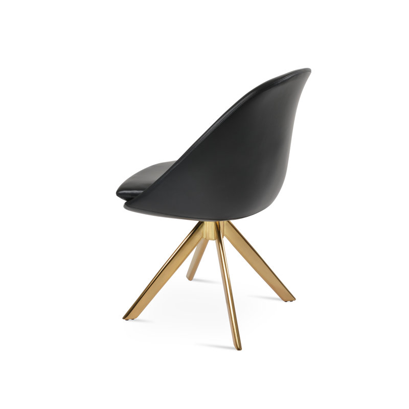 Chaise pivotante Avanos, Noir, Or