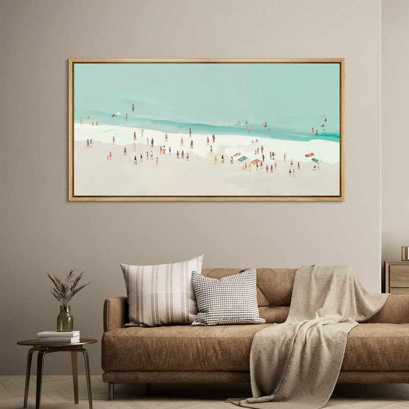 «Relaxing Summer Beach - Impression sur toile encadrée surdimensionnée», Naturel, H 30 po x l 60 po