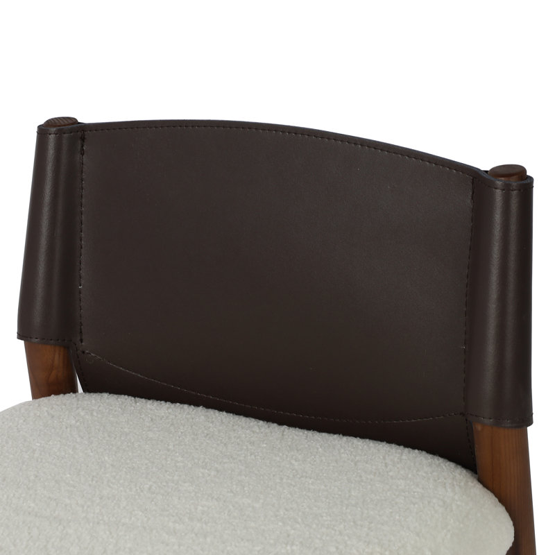 Lulu Upholstered Stool with Solid Wood Frame, Counter Stool (26” Seat Height), Umber