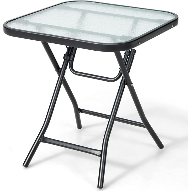 Square Metal Folding Outdoor Bistro Table , 46.5cm cm W 46.5cm cm D
