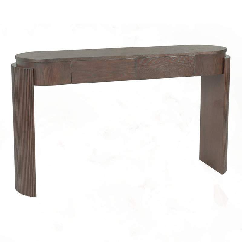 Console ovale et 2 tiroirs, Espresso