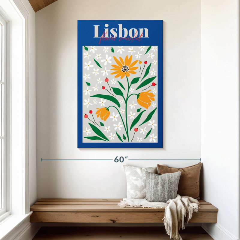 Affiche du marché aux fleurs Harnek Lisbon, H 48 po x l 32 po