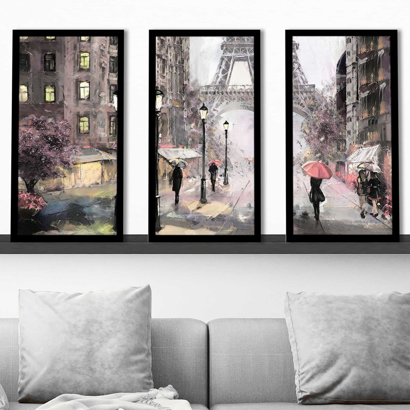 "Paris Streets II", reproduction sur acrylique 3 pièces, H 25,5 po x l 40,5 po x P 1 po