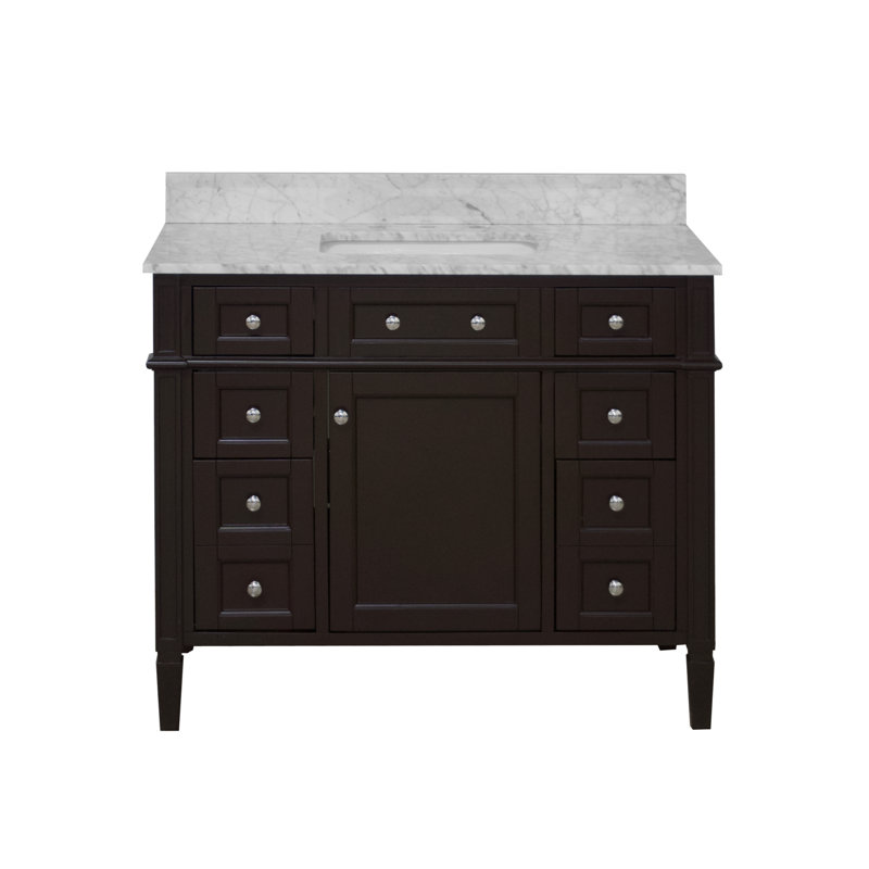 Ensemble de meuble-lavabo simple 42 po Lakeland, Chocolat