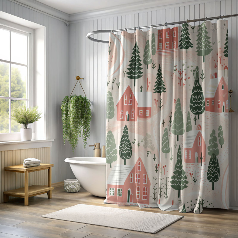 Rideau de douche Snowy Nook - Premium, H 74 po x l 71 po