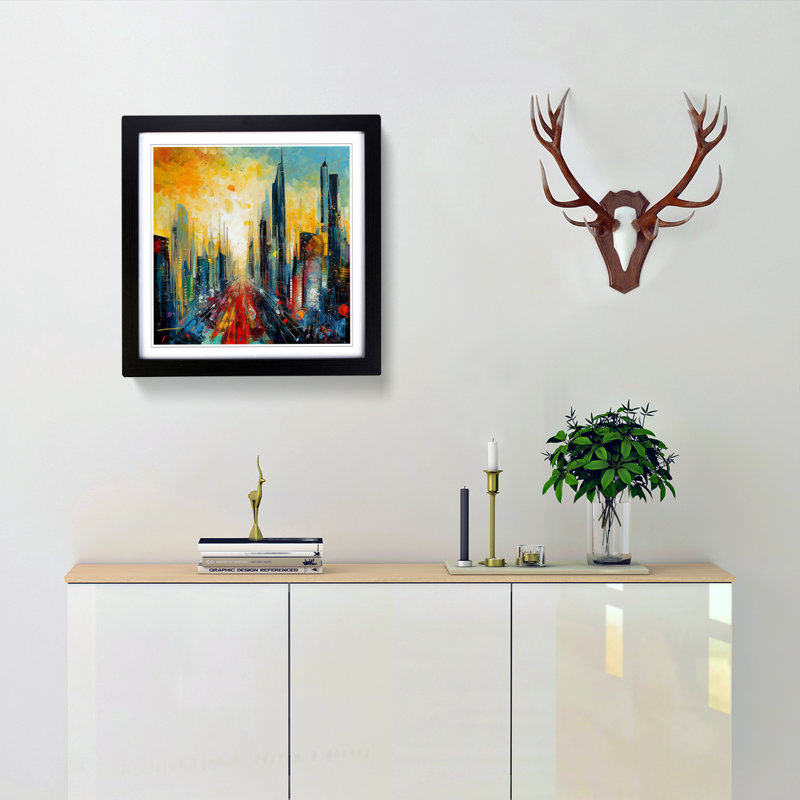 Single Picture Frame Print on Wood, Black