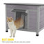 Petite maisonnette d'extérieur pour chat 23,6 po Bleskoski, abri en bois pour petits animaux, gris