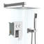 Pomme de douche double - Système de douche carré mural de 10 pouces avec valve brute-114230270
