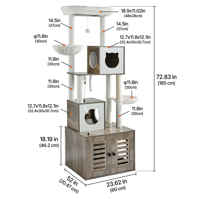 185cm H Cat Tree