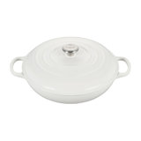 Le Creuset Signature Cast Iron Braiser, 5Qt., White