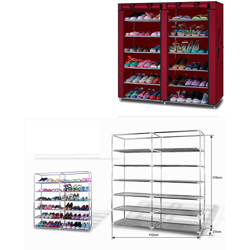 Range-chaussures 6 rangées 2 lignes 12 treillis non tissé