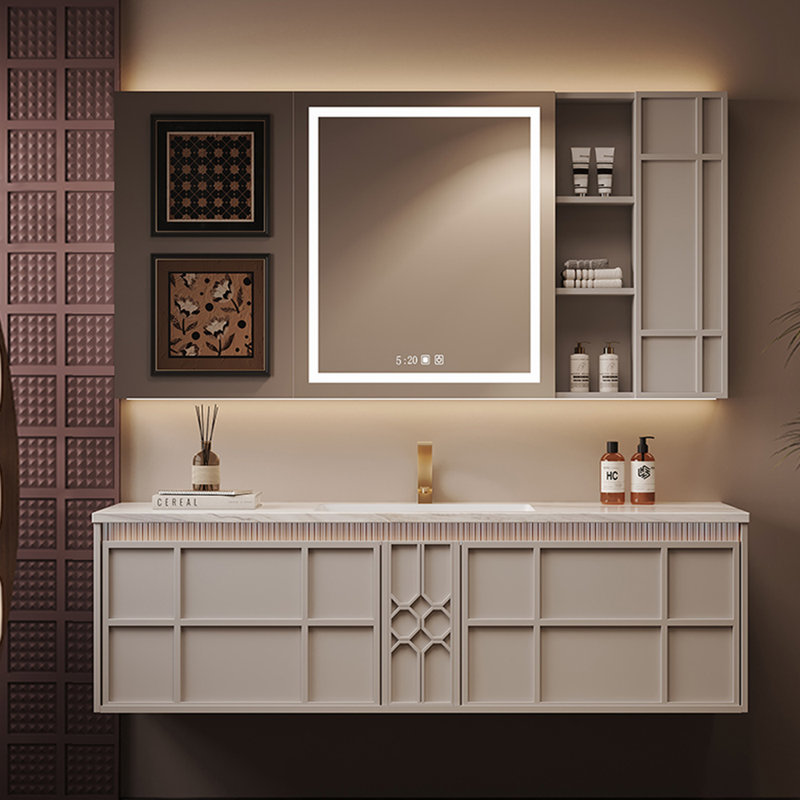 Armoire de salle de bain simple de style français, 59"