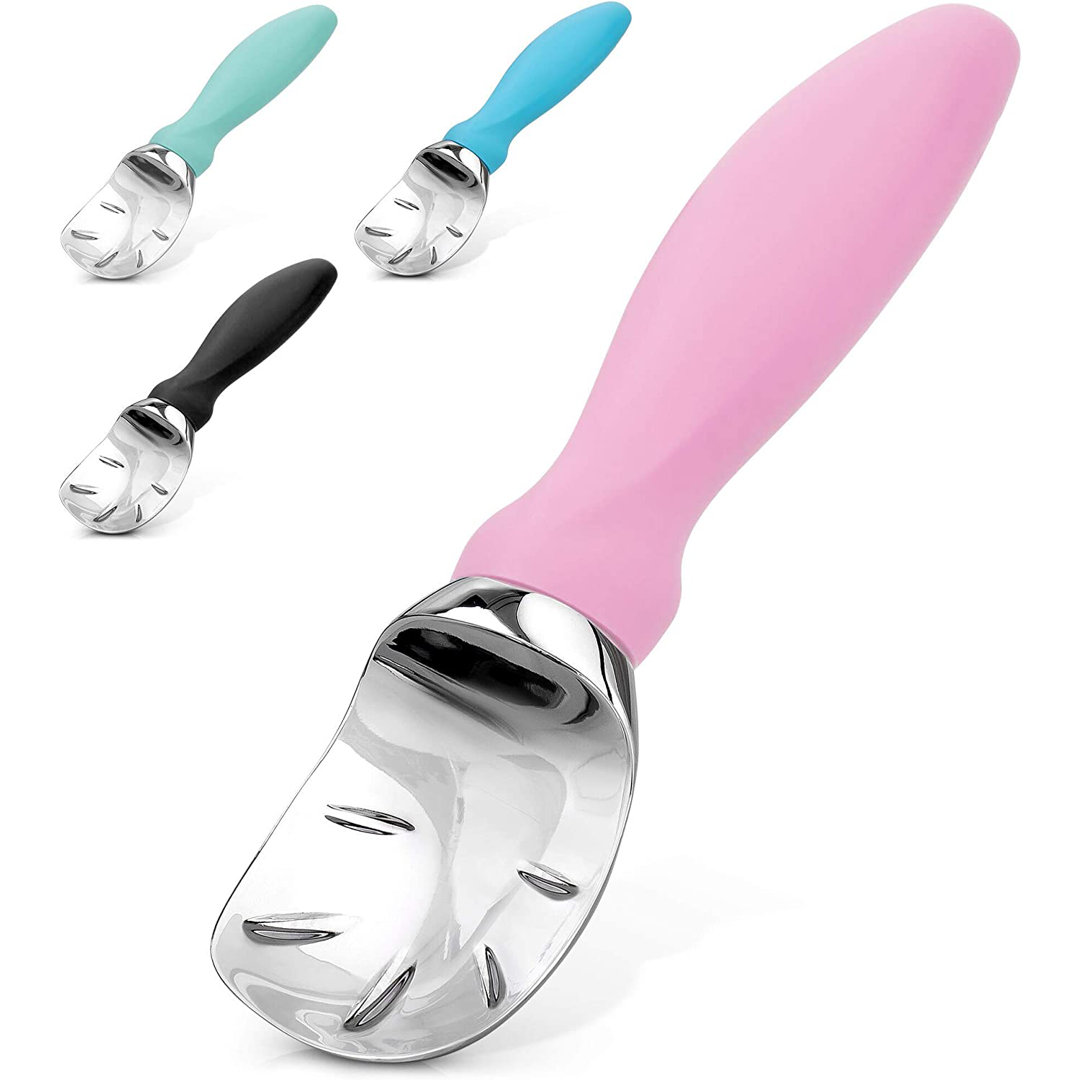 Zulay Kitchen Ice Cream Scooper Stainless Steel Soft Easy Handle and Built-in Lid Opener Zulay Kitchen 