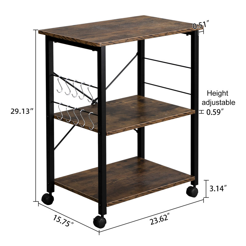 Algona Kitchen Cart, Brown/Black